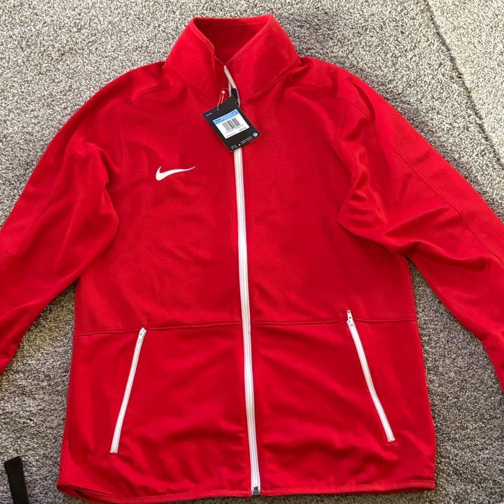 Nike Red loose Jacket with White Zipper could also be a boys
